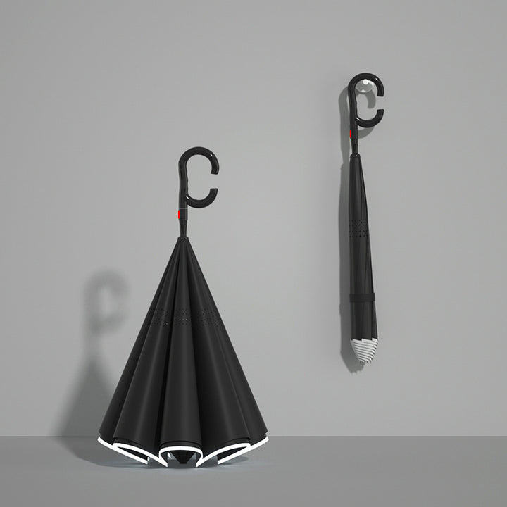Women automatic folding umbrella with ergonomic design and strong wind resistance elements Kalsten