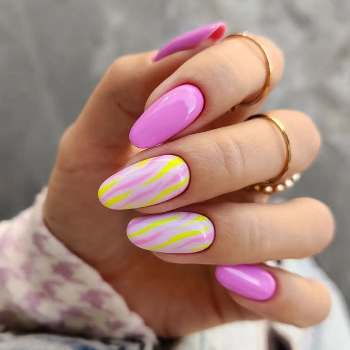Acrylic nails with Creative Colorful Patterns Kalsten
