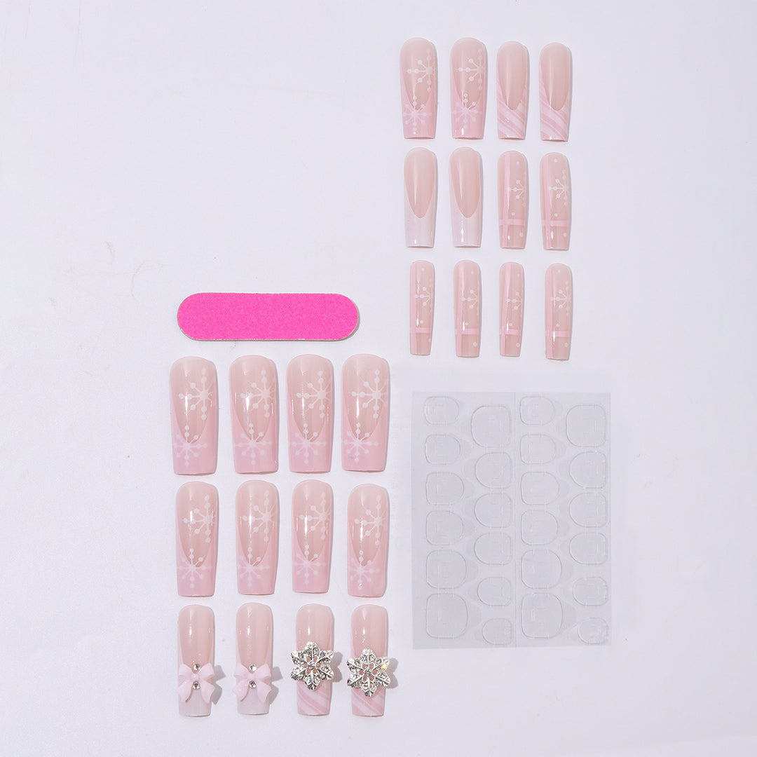 Creative nail art set with filigree snowflake and bow decorations Kalsten