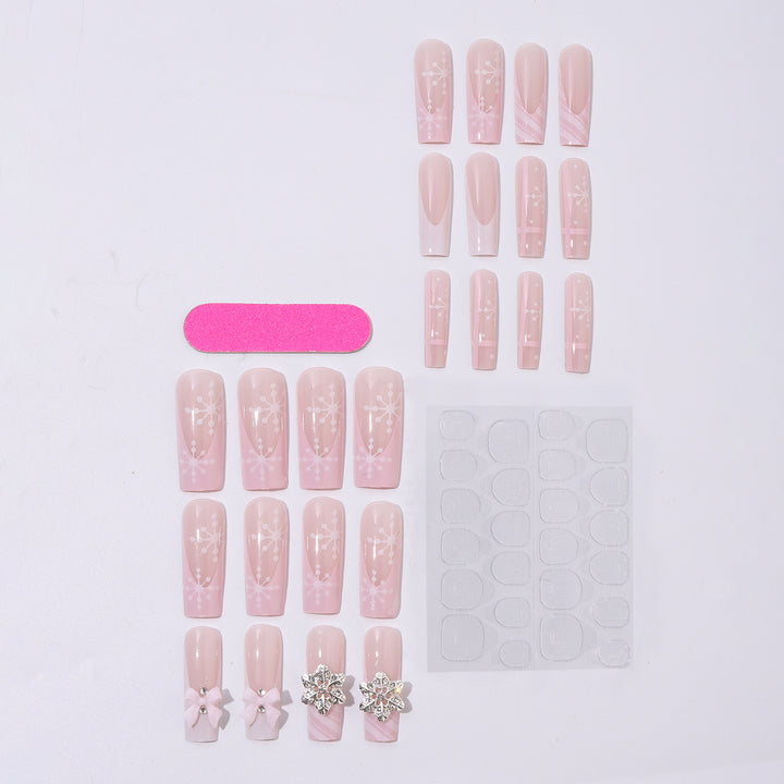 Creative nail art set with filigree snowflake and bow decorations Kalsten