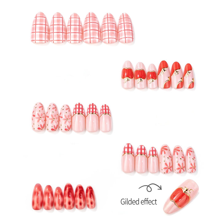 Artistic Fruit-Themed Press-On Nail Set