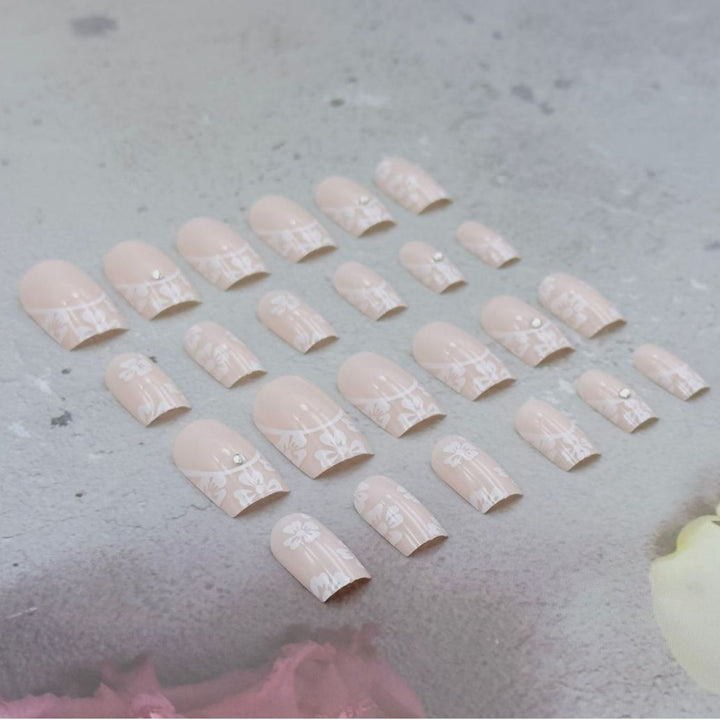 Floral French Tip Acrylic Nail Art Kit