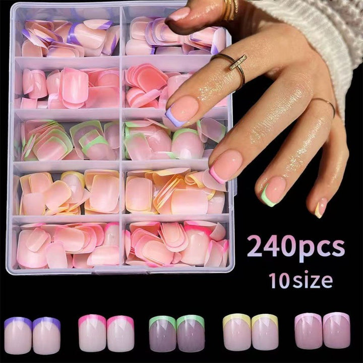 Artificial Nail Set with Colorful Accented Tips Kalsten