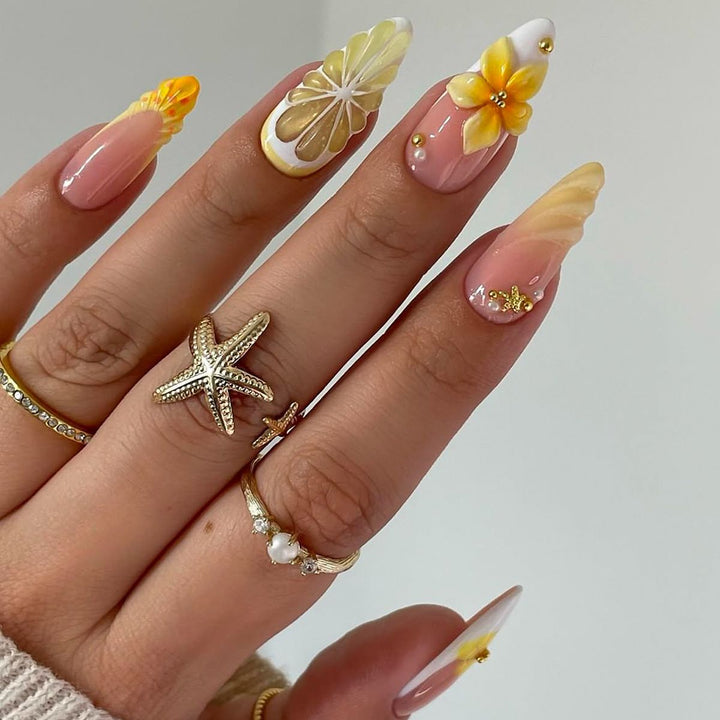 Artistic Floral Tip Nail Enhancements Kalsten