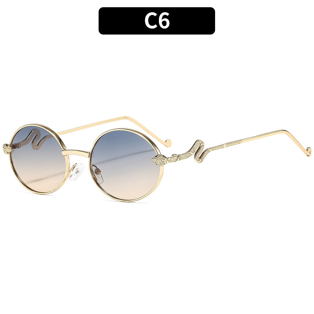 Artistic Round Frame Sunglasses