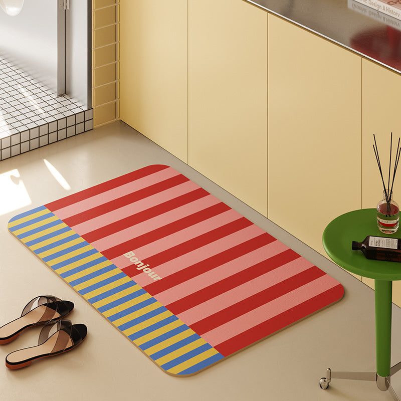 Colorful Striped Bath Mat Kalsten