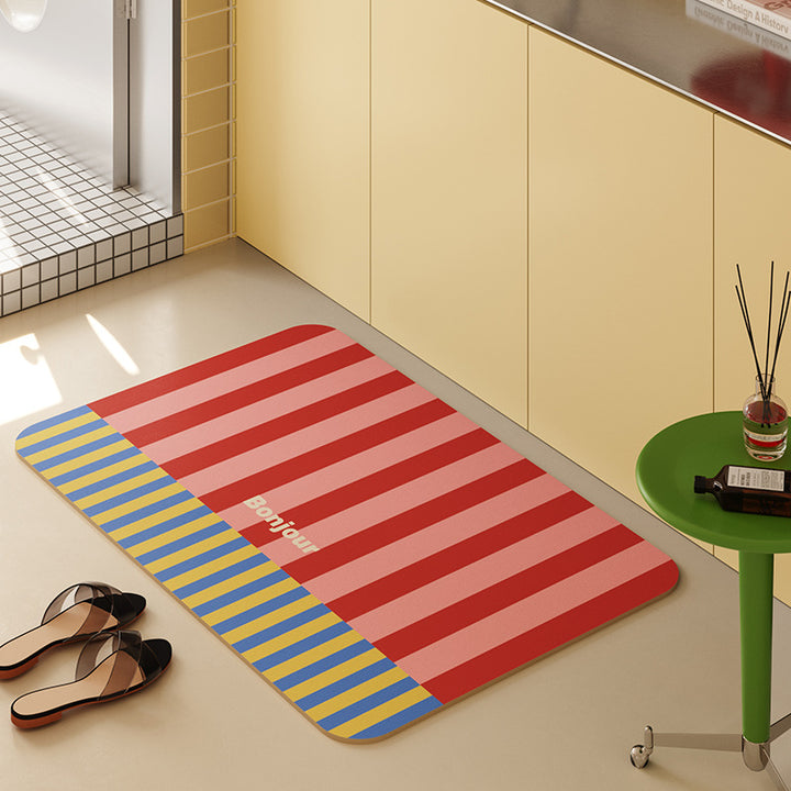 Colorful Striped Bath Mat Kalsten