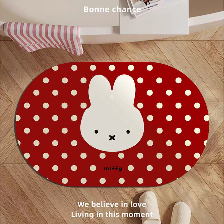 Cute Cartoon Rabbit Themed Area Rug