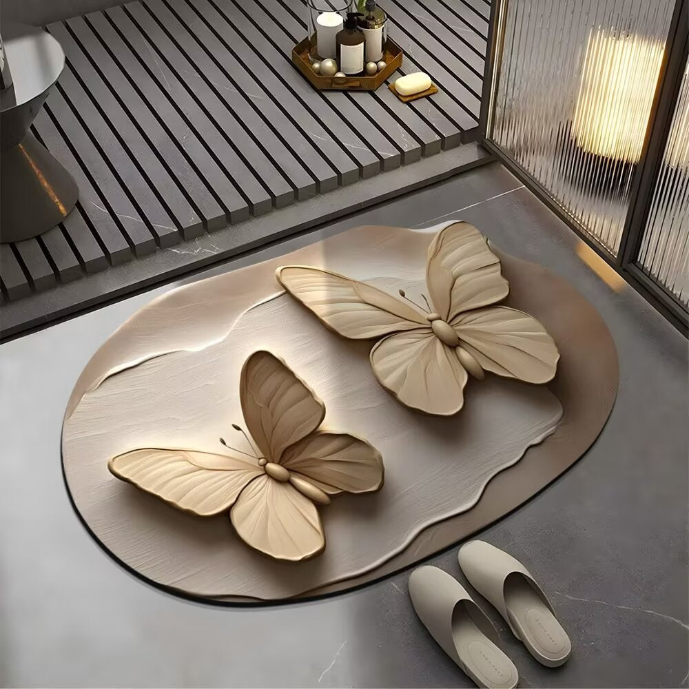 Decorative Butterfly Bath Mat Kalsten