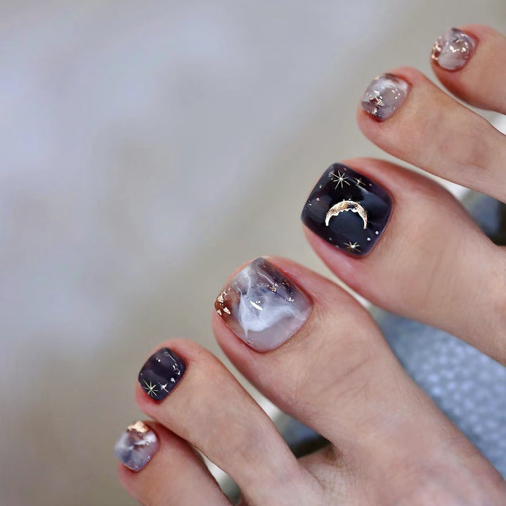 Heart-Embellished Press-On Toe Nails Kalsten