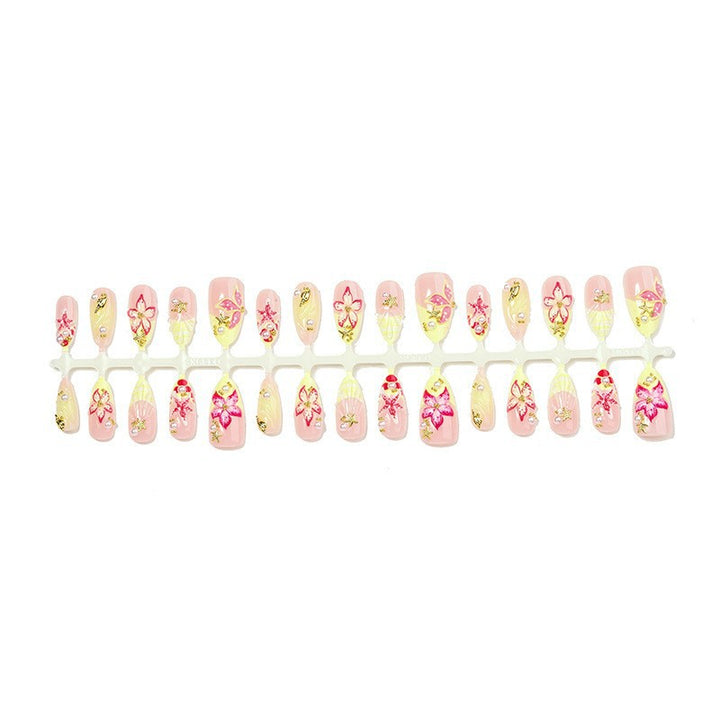 Elegant Floral Press-On Nail Art Kalsten