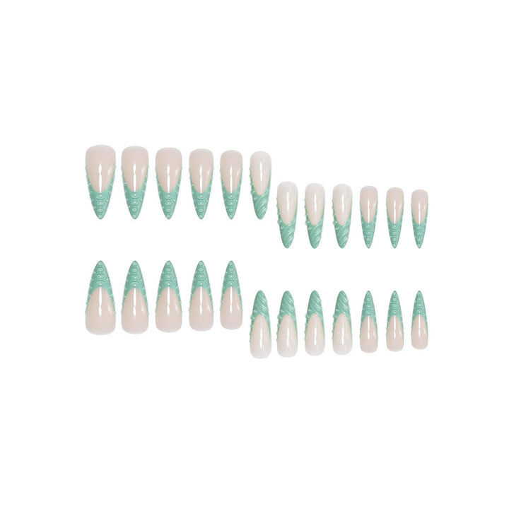 Extravagant Stiletto Press-On Nails with Artistic Shell Design Kalsten