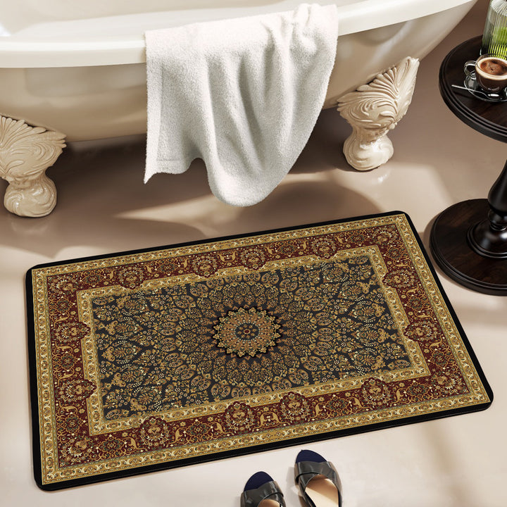 Elegant Floral Bathroom Area Mat Kalsten