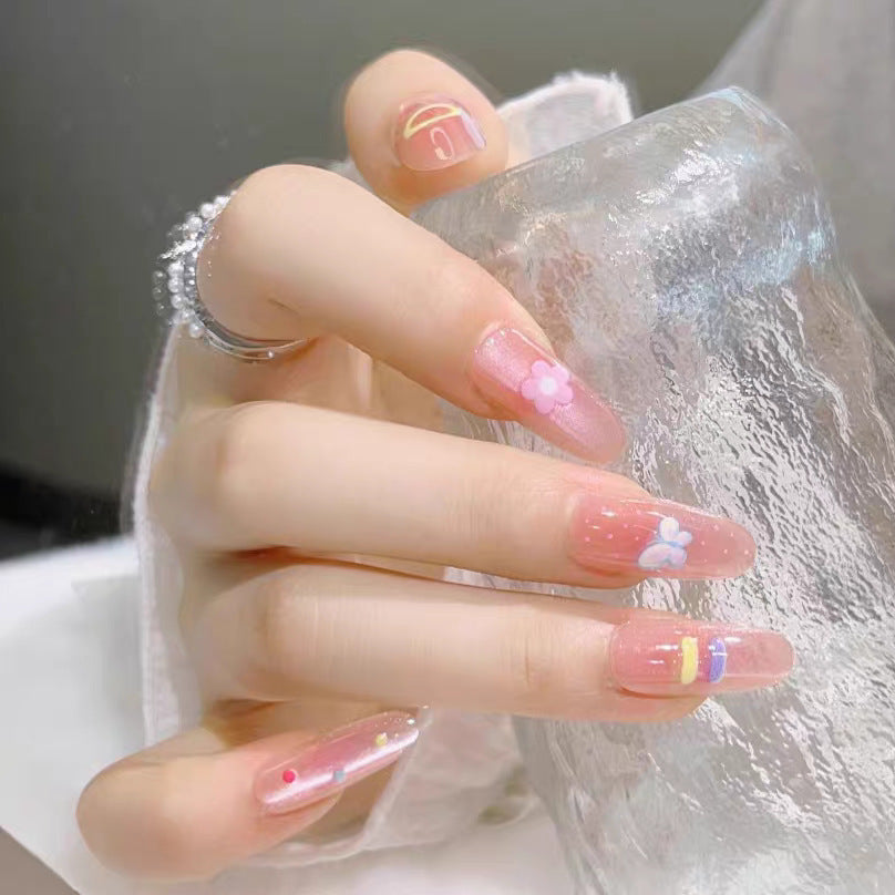 Floral Embellished Press-On Nail Set
