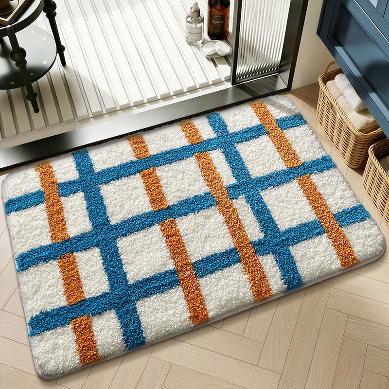 Plush Textured Zigzag Bath Mat Kalsten