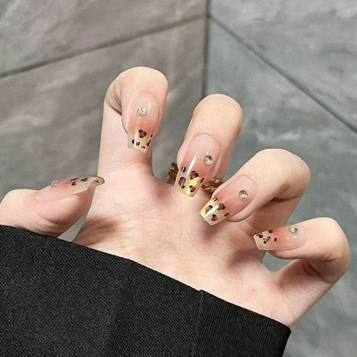 Glossy Square Tip Press-On Nails Kalsten
