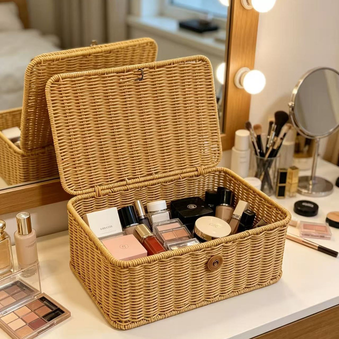 Handcrafted Natural Wicker Storage Box Kalsten