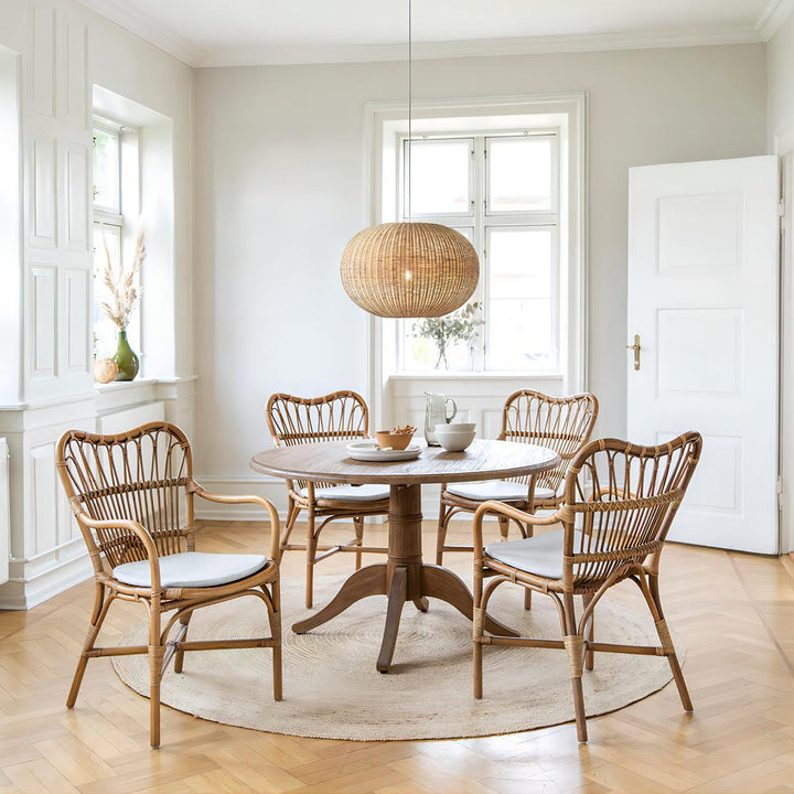 Stylish pendant lamp made from handwoven natural material Kalsten
