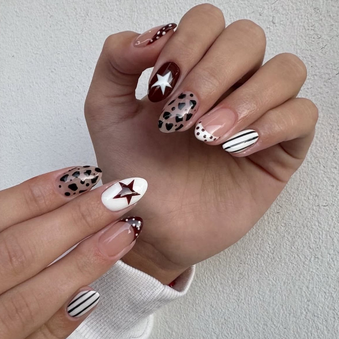 Artful nail design with geometric accents Kalsten