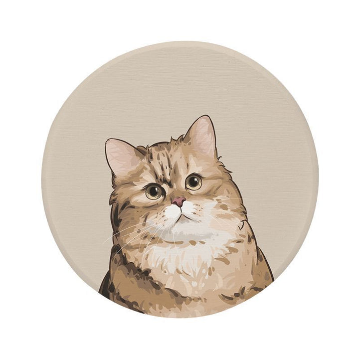 Cat-Themed Round Floor Mat