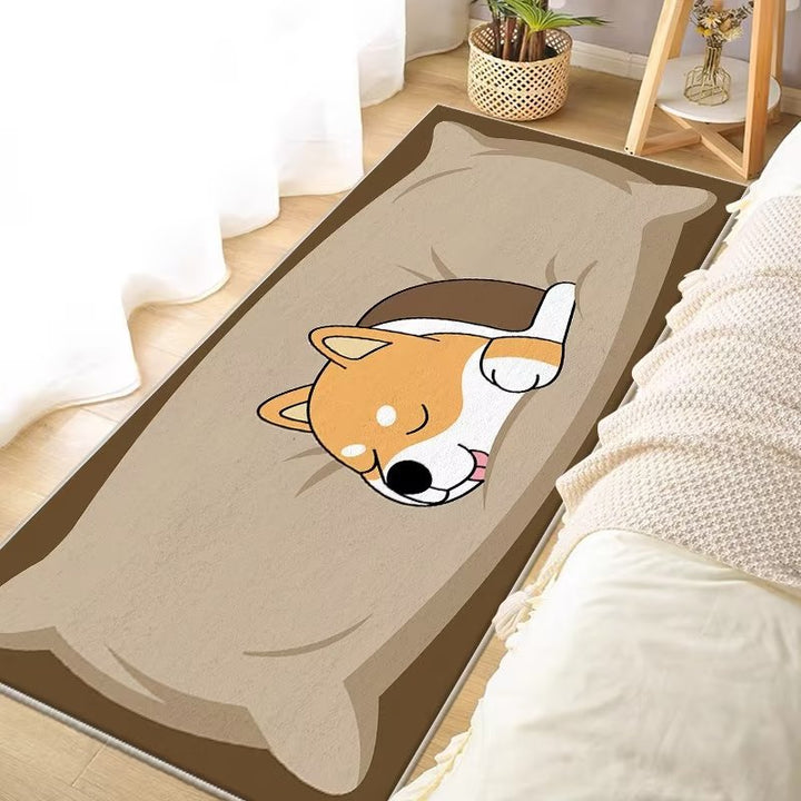 Fun Cartoon Cat-Themed Area Rug