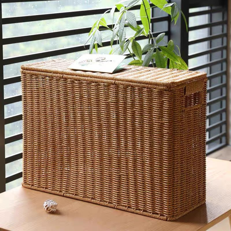 Women Multifunctional Rattan Basket with Lid Kalsten