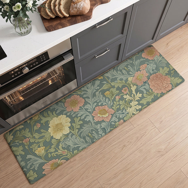 Floral Pattern Kitchen Comfort Mat