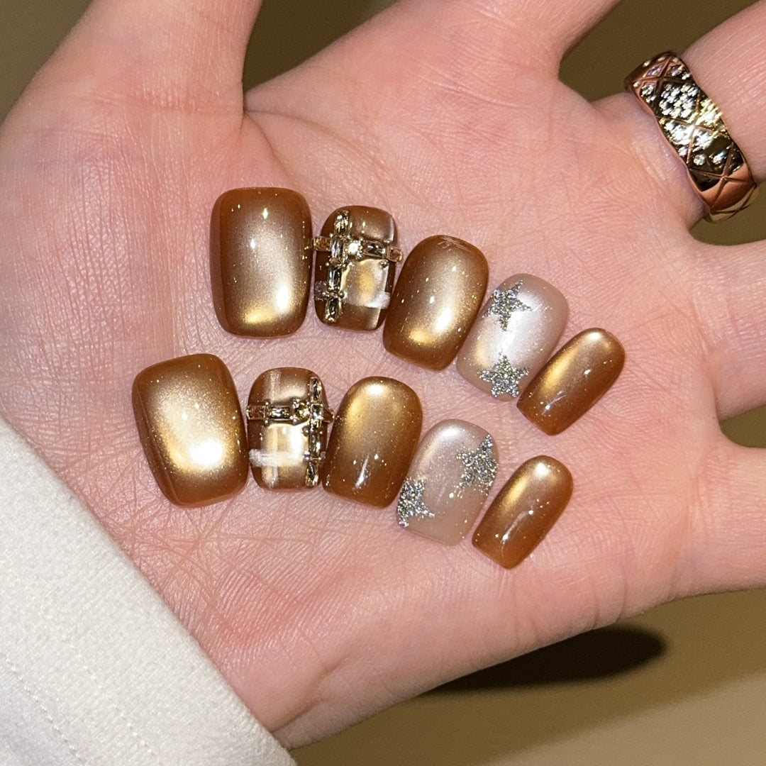 Artificial Nail Set with Glitter and Jewelry Accents Kalsten