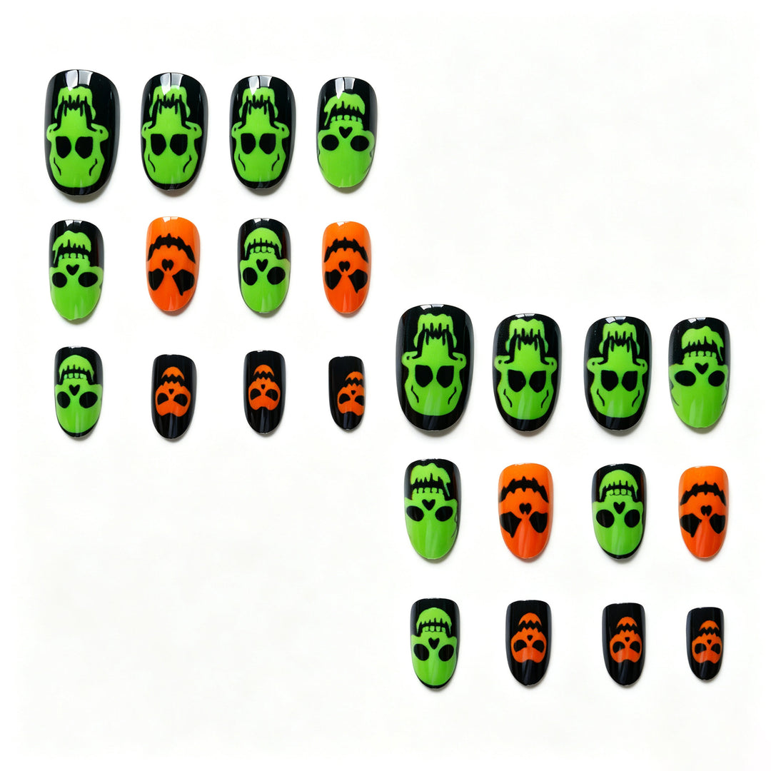 Halloween Skull-Themed Nail Art Set