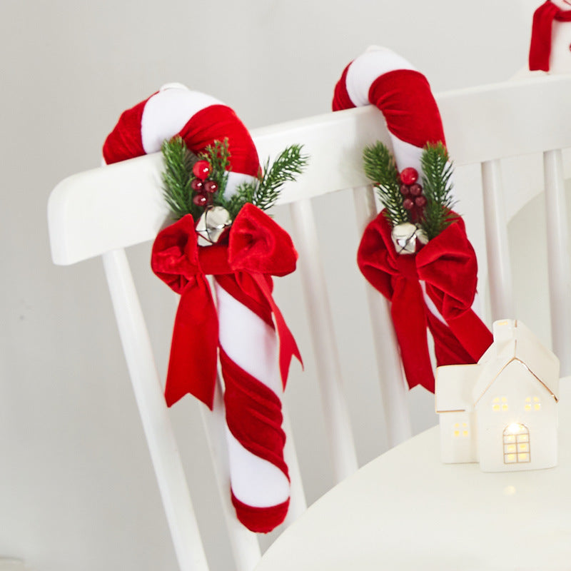 Velvety Christmas Candy Cane Decoration Set