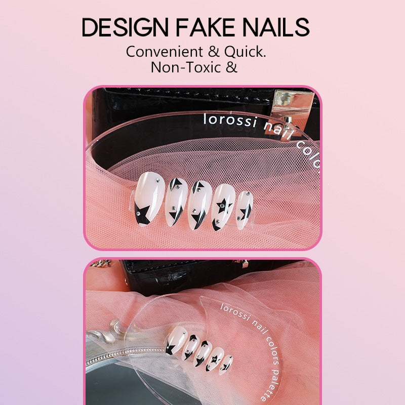 Elegant artificial nails with glitter accents Kalsten