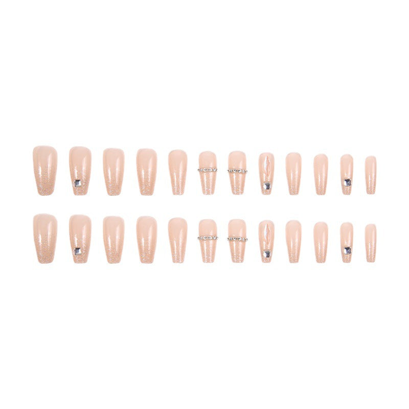 Acrylic nail set with glamorous rhinestone and glitter elements Kalsten