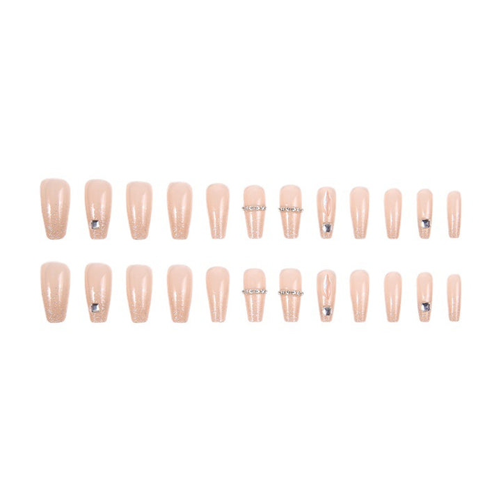 Acrylic nail set with glamorous rhinestone and glitter elements Kalsten