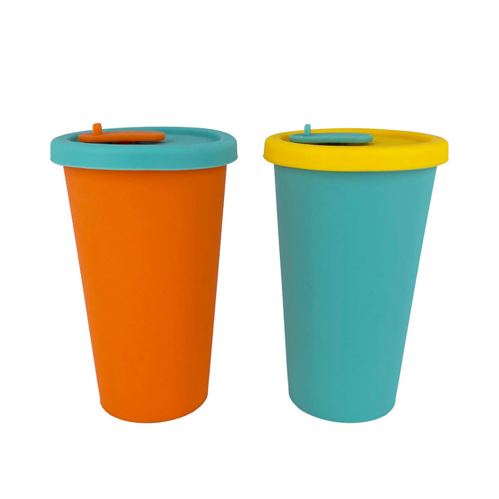 Ladies silicone drinking cup with lid and straw Kalsten