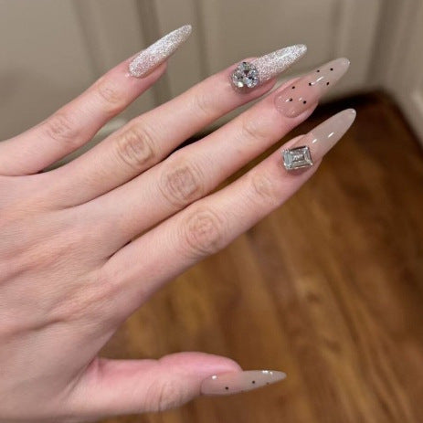 Decorative Rhinestone Acrylic Nail Enhancements Kalsten