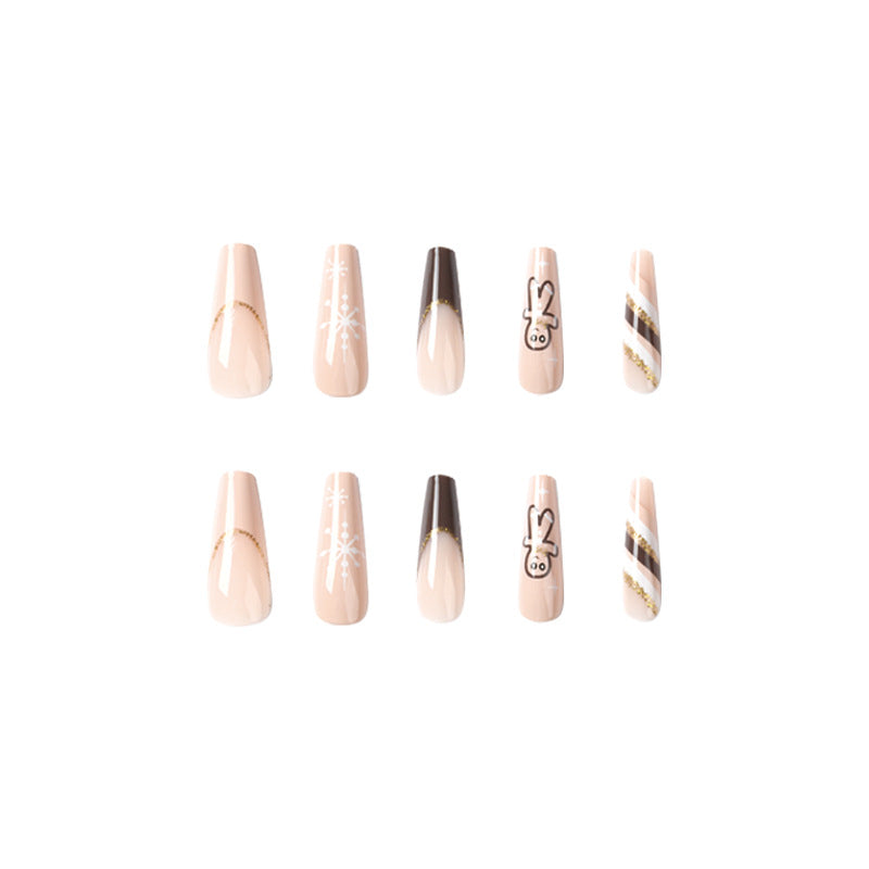 Artistic acrylic nails with festive design Kalsten