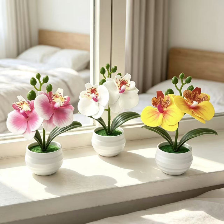 Realistic Artificial Orchid Plant Arrangement for Home Display