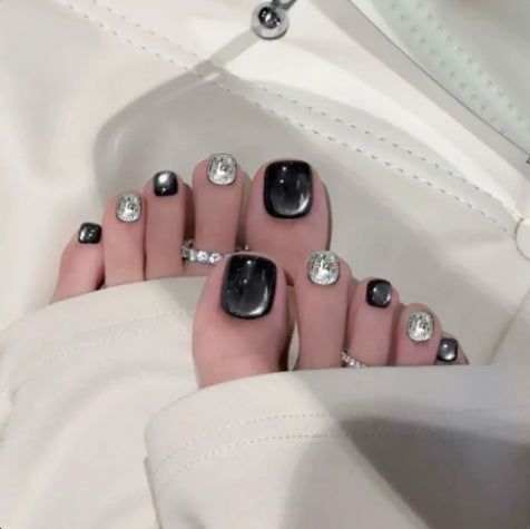 Heart-Embellished Press-On Toe Nails Kalsten