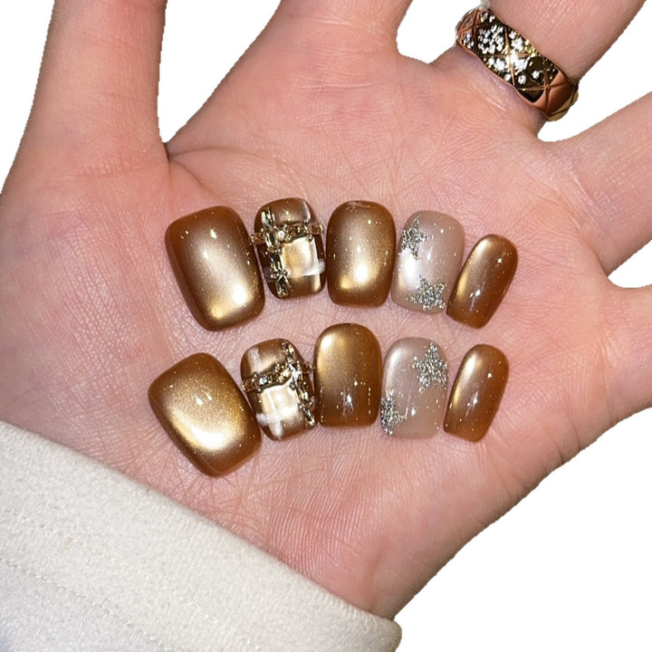 Artificial Nail Set with Glitter and Jewelry Accents Kalsten