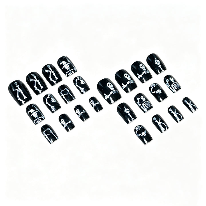 Halloween-Themed Skeleton Nail Art Set