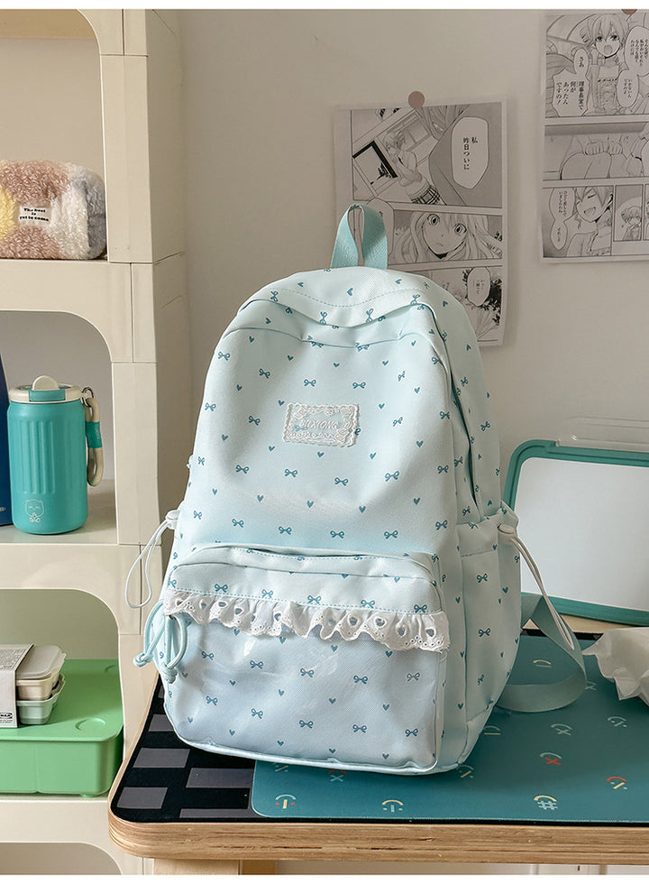 Cute Bow-Embellished Casual Backpack Kalsten