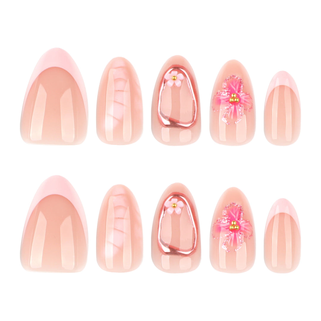 Artistic acrylic nails with floral design Kalsten