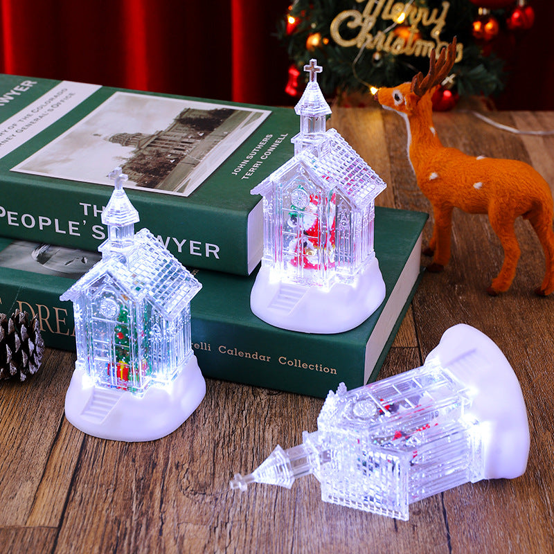 Decorative Christmas lantern with snowman scene Kalsten
