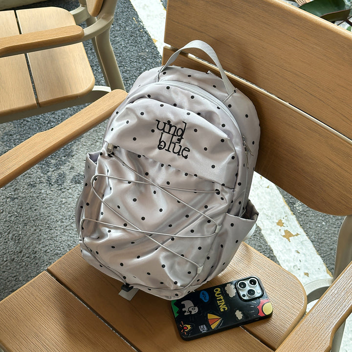 Polka Dot Patterned Travel Backpack