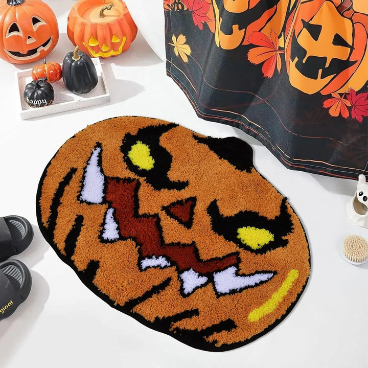 Halloween-Themed Decorative Spider Web Mat for Home
