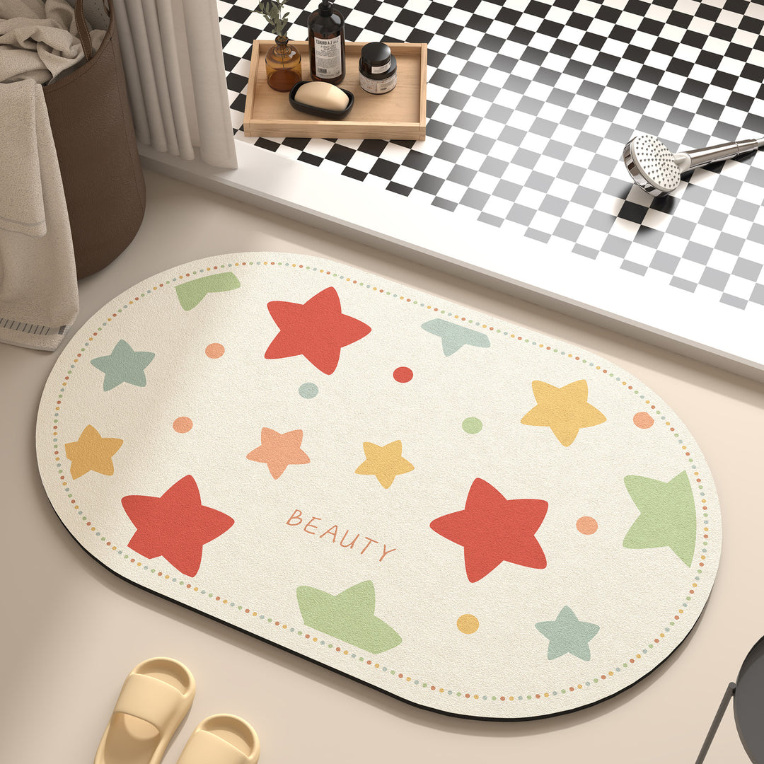 Playful Cartoon Dog-Themed Bath Mat Kalsten