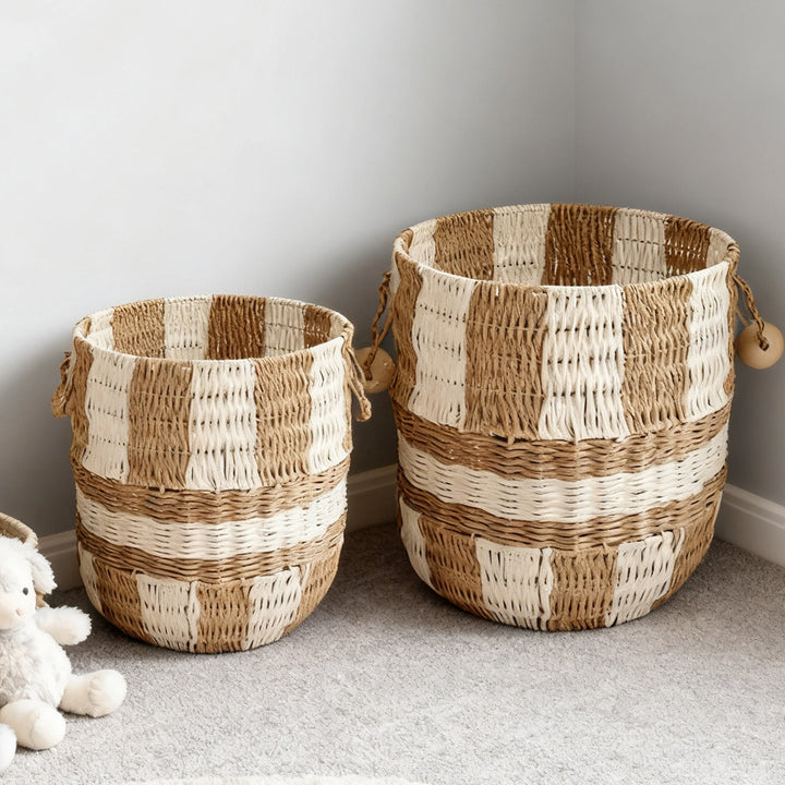 Handcrafted storage bucket made of pocket fabric Kalsten