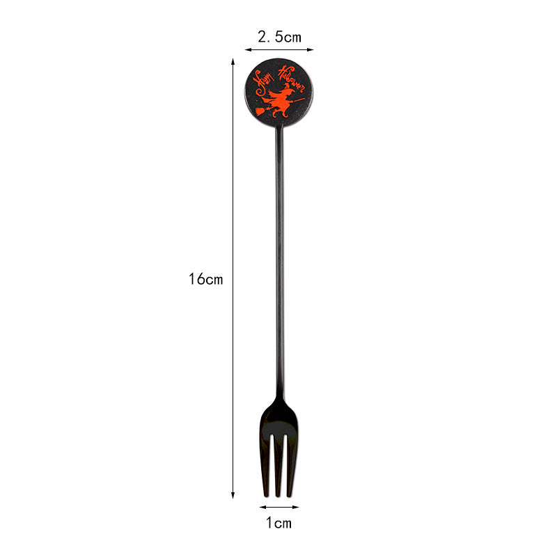 Long Bar Spoon Cocktail Stirring Spoon made of Stainless Steel with Halloween Ghost Design