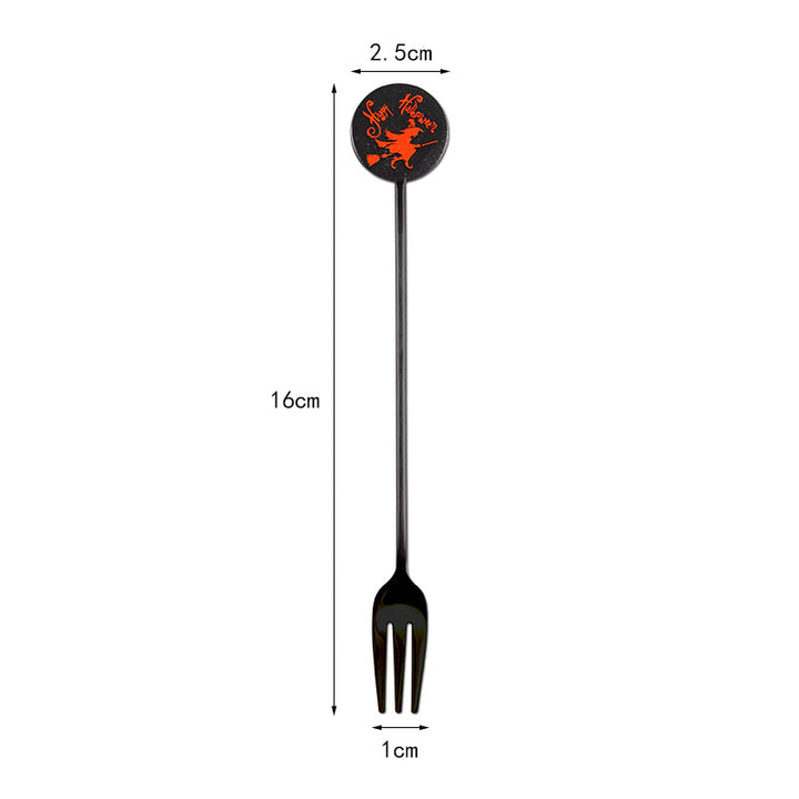 Long Bar Spoon Cocktail Stirring Spoon made of Stainless Steel with Halloween Ghost Design