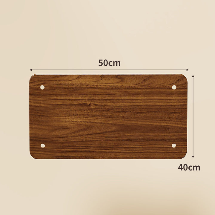 Compact Square Bamboo Shelf Panel with Rounded Corners and Pre-Drilled Mounting Holes